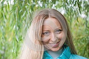 Adorable young woman smiling