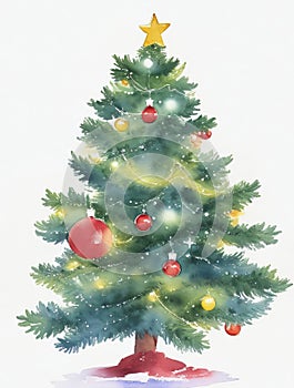 Adorn Your Holiday Season with a Watercolor Painting of a Vibrant Christmas Tree.