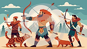 Adorned with intricate tattoos and animal furs the archers embody ancient hunting traditions as they compete in the photo