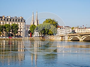 Adour River and the Cathedral of Saint Mary - Bayonne