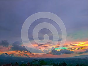 ADP beautiful sunset panorama in countryside