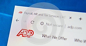 Adp.com Web Site. Selective focus.