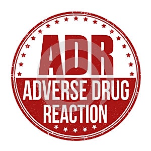 ADR  Adverse Drug Reaction grunge rubber stamp
