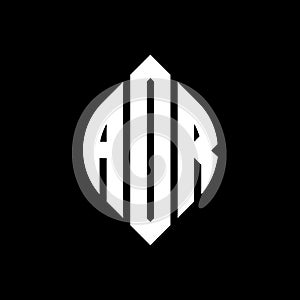 ADR circle letter logo design with circle and ellipse shape. ADR ellipse letters with typographic style. The three initials form a