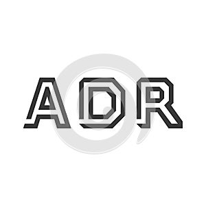 ADR Logo. Vector Graphic Branding Letter Element. American Depositary Receipt. Stock vector illustration isolated on white