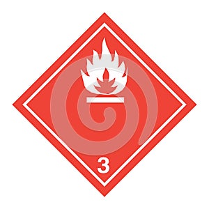 ADR pictogram for flammable liquids photo