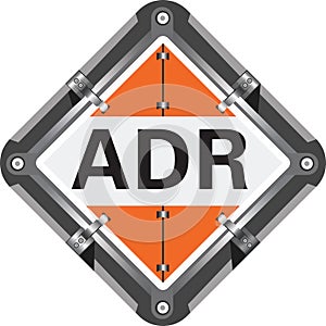 Adr sign. Marking of transport and transported goods with signs for the transport of dangerous goods