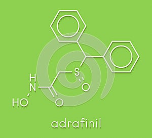 Adrafinil drug molecule withdrawn. Skeletal formula.