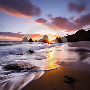 Adraga Beach Bathed in Golden Light