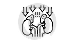 adrenal insufficiency endocrinology line icon animation