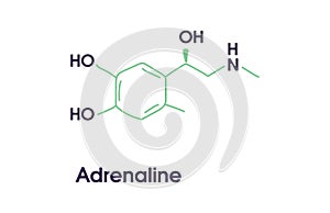 Adrenaline adrenalin, epinephrine neurotransmitter molecule.