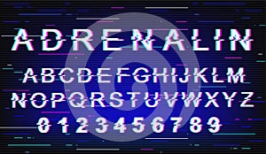 Adrenaline glitch font template