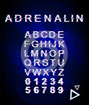 Adrenaline glitch font template