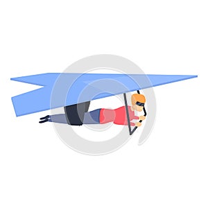 Adrenaline hang glider icon, cartoon style