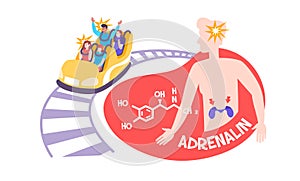 Adrenaline Hormone Flat Composition