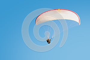 Adrenaline impressions and freedom emotions paragliding extremal sport photo