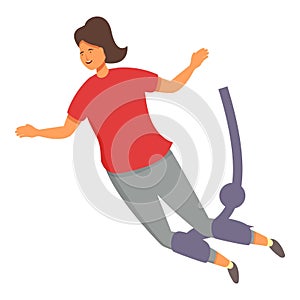 Adrenaline jump fall icon cartoon vector. Courage fear photo