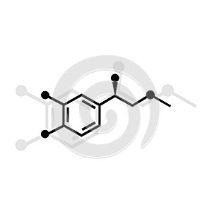 Adrenaline molecular formula vector icon