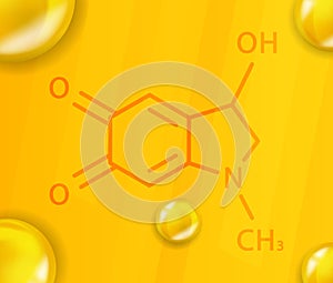 Adrenochrome chemical formula. Adrenochrome 3D Realistic chemical molecular structure