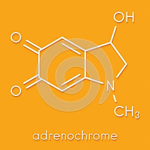 Adrenochrome molecule. Oxidation product of adrenaline. Skeletal formula.