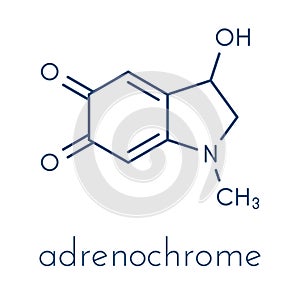 Adrenochrome molecule. Oxidation product of adrenaline. Skeletal formula