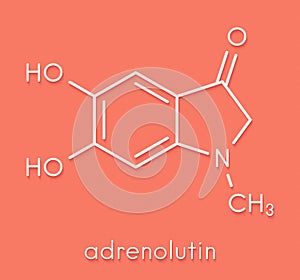 Adrenolutin molecule. Oxidation product of adrenalin. Skeletal formula.