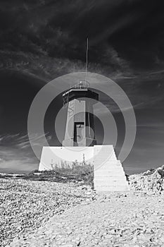 Adriatic lighthouse in black and white