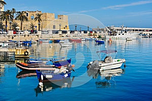 Adriatic sea and Bari harbor