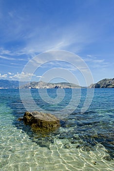 Adriatic sea beach, island Krk