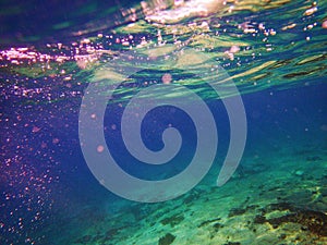 Adriatic sea bottom with waves photo