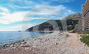 Adriatic sea coast in Petrovac, Montenegro