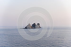 Adriatic sea and island Sveta Nedjelja in Petrovac, Montenegro