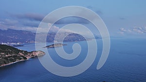 Adriatic sea with mountains in Montenegro