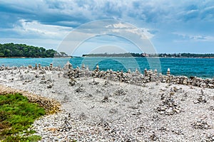 Adriatic sea view at Rovinj, popular touristic destination of Croatian coast