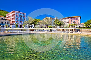 Adriatic town of Opatija beach and waterfront view