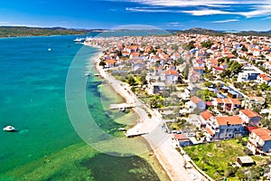 Adriatic town of Pirovac and Murter island aerial view
