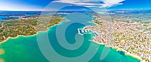 Adriatic town of Pirovac and Murter island panoramic aerial view