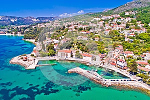 Adriatic village of Mlini waterfront aerial view