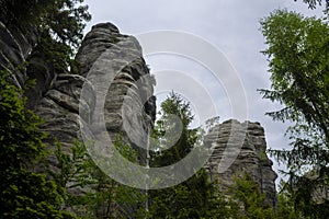 Adrspach sandstone rock formations in Czech