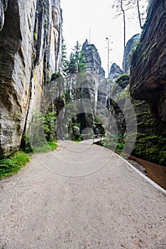 Adrspasske skaly rock town in Czech republic