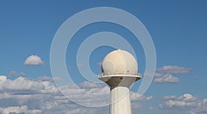 ADS air flight system radar tower over sky