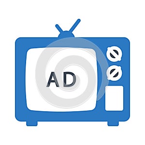 Ads glyph colour vector  icon