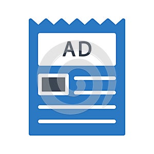 Ads glyph colour vector  icon