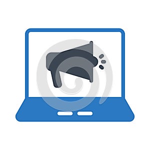 Ads glyph colour vector  icon