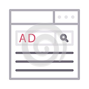 Ads colour line vector  icon