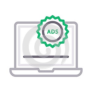 Ads colour line vector  icon