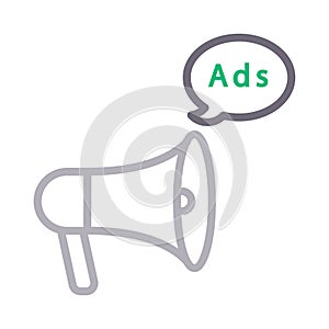 Ads colour line vector  icon