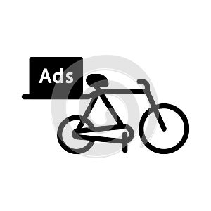 Ads cycle glyph flat vector  icon