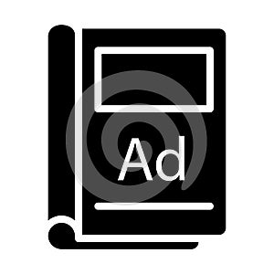 Ads glyph flat vector  icon