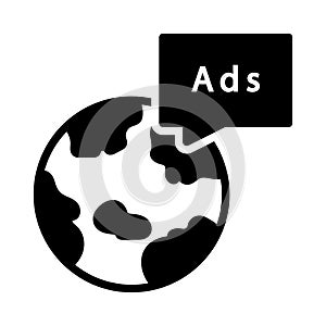 Ads global glyph flat   icon